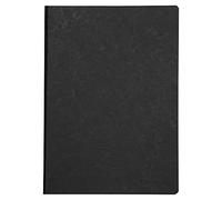 Clairefontaine - Ref 791421C - Age Bag Clothbound Notebook (192 Pages) - A4 Size, Squared Rulings, 90gsm Brushed Vellum Paper - Black Leather Effect Cover