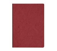 Clairefontaine - Ref 791422C - Age Bag Clothbound Notebook (192 Pages) - A4 Size, Squared Rulings, 90gsm Brushed Vellum Paper - Red Leather Effect Cover