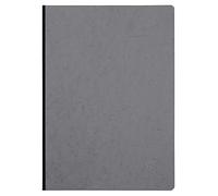 Clairefontaine 791425C Collection Age Bag - Grey Canvas Back Stitched Notebook - A4 21x29,7cm - 192 Small Square Pages - 90 g White Paper - Leather Card Cover