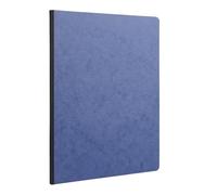 Clairefontaine 791464C Collection Age Bag Blue Canvas Stitched Notebook - A4 21x29,7 cm - 192 Lined Pages - 90 g White Paper - Glossy Leather Grain Card Cover