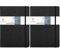 Clairefontaine 793421C Collection Age Bag - Stitched MyEssential Black Notebook - A5 14,8x21cm - 192 Pages Small Squares - 90g Ivory Paper - Leather Card Cover (Pack of 2)