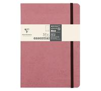 Clairefontaine 793436C Age Bag Collection My.Essential Antique Rose Stitched Elasticated Notebook - A5 14.8x21 cm - 192 DOT Numbered Pages - 90 g Ivory Paper - Glossy Leather Grain Card Cover