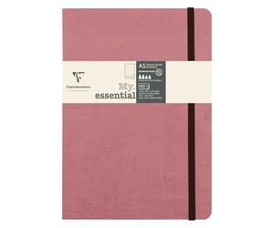 Clairefontaine 793436C Age Bag Collection My.Essential Antique Rose Stitched Notebook - A5 14.8x21cm - 192 DOT Pages - 90g Ivory Paper - Leather Card Cover