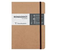 Clairefontaine 79343C Collection Age Bag A Stitched Elasticated Notebook My.Essential Tobacco - A5 14,8x21 cm - 192 DOT Numbered Pages - 90 g Ivory Paper - Glossy Leather Grain Card Cover