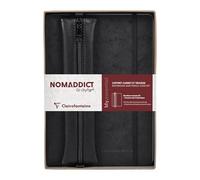 Clairefontaine 793468C - Coffret My.Essentials A5 LIGNÉ + trousse Cuir Plate à élastique Noir