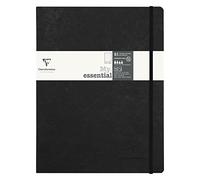 Clairefontaine - Ref 794431C - Age Bag Leatherette "My.Essential" Thread-Bound Notebook (192 Pages) - 19 x 25cm, Dot Rulings, 90gsm Ivory Vellum Paper - Black
