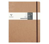 Clairefontaine 79443C Age Bag Collection A My.Essential Tobacco Stitched Elasticated Notebook - B5 19x25 cm - 192 Numbered Pages DOT - 90 g Ivory Paper - Leather Grain Gloss Card Cover