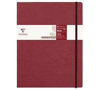 Clairefontaine 794462C Collection Age Bag MyEssential Stitched Notebook Red - B5 19x25cm - 192 Numbered Lined Pages - 90g Ivory Paper - Leather Hardcover