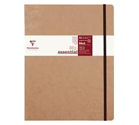 Clairefontaine 79446C Age Bag Collection An Elasticated Notebook Sewn My.Essential Tobacco - B5 19x25 cm - 192 Lined Numbered Pages - 90 g Ivory Paper - Glossy Leather Grain Card Cover