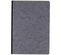 Clairefontaine 795405C Collection Age Bag A Canvas Grey Back Stitched Notebook - A5 14,8x21 cm - 192 Plain White Pages - Papier 90 g - Glossy Leather Grain Cover Card