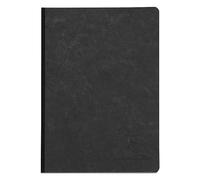 Clairefontaine - Ref 795421C - Age Bag Clothbound Notebook (192 Pages) - A5 Size, Squared Rulings, 90gsm Brushed Vellum Paper - Black Leather Effect Cover