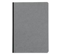 Clairefontaine - Ref 795425C - Age Bag Clothbound Notebook (192 Pages) - A5 Size, Squared Rulings, 90gsm Brushed Vellum Paper - Grey Leather Effect Cover