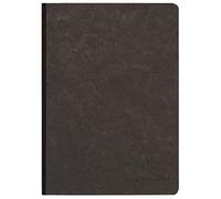 Clairefontaine 795431C Age Bag Collection A Stitched Notebook with Black Cloth Spine - A5 14.8x21 cm - 192 DOT Pages - 90 g White Paper - Leather Card Cover