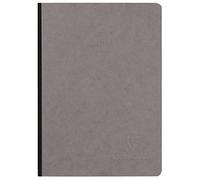 Clairefontaine 795435C Collection Age Bag A Canvas Grey Back Stitched Notebook - A5 14,8x21 cm - 192 DOT Pages - 90 g White Paper - Grain Leather Card Cover