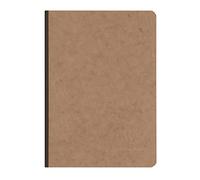 Clairefontaine - Ref 79546C - Age Bag Clothbound Notebook (192 Pages) - A5 Size, Lined Rulings, 90gsm Brushed Vellum Paper - Brown Leather Effect Cover