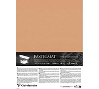 Clairefontaine 796012C - Laminated Pastelmat Paper - 5 Laminated Sheets Special Card for Dry Pastels - 24 x 32 cm 360g 1.8 mm - Sienna - Made in France