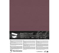 Clairefontaine 796016C - Pastelmat Laminated Paper - 5 Laminated Sheets Special Card for Dry Pastels - 24x32 cm 360g 1.8 mm - Wine Red - Made in France