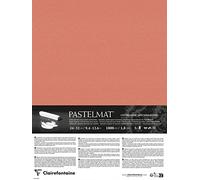 Clairefontaine 796062C - Pastelmat Laminated Paper - 5 Laminated Sheets Special Card for Dry Pastels - 24x32 cm 360g 1.8 mm - Red Chalk - Made in France