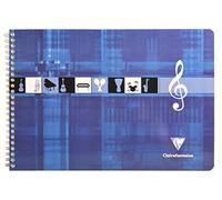Clairefontaine 8104C Set of 10 Klein Blue Spiral Music Notebooks - A4 21x29.7 cm - 50 Pages 8 Staves - 90 g White Paper - Laminated Card Cover