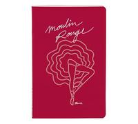 Clairefontaine 812432C - Small Moulin Rouge Thread Stitched Notebook 11x17cm 64 Lined Pages Paper White 90g Moulin Rouge Collection 4 visuals, Random delivery