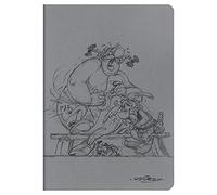 Clairefontaine 812997C - A Sewn Notebook visual ''Asterix Penciled'' on a gray background - A5 14.8 x 21 cm - 64 Lined Pages 90g Ivory paper, 3 visuals, random delivery
