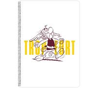 Clairefontaine 813058C - An Asterix Spiral Notebook - A4 21x29.7 cm 148 Lined Pages with 90g White Paper Margin - 1 Asterix visual and 1 Obelix visual, random delivery