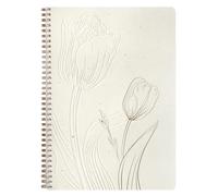 Clairefontaine 813065C - One Tulip/Nature/Floral Spiral Notebook - Size A4 21x29,7 cm - 148 Dotted Pages - 90g Ivory Paper - Tulip Paper Collection