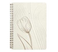 Clairefontaine 813068C Tulip Paper Notebook with Double Spiral DIN A5 14.8 x 21 cm, 74 Sheets, Dots/Squared, Pack of 1