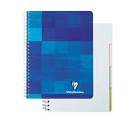 Clairefontaine 8139C A Spiral Index Notebook Blank Tabs- A4 21x29,7 cm - 224 Small Squares Pages - White Paper 90 g - Laminated Card Cover - Random Colour