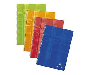Clairefontaine 81444C - One Spiral Notebook - Dimensions: A4 21x29.7 cm - 100 Quadruled Pages 4x4 mm White Paper 90 g - Laminated Card Cover Random Colour