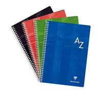 Clairefontaine 8148C - A Spiral Index Book - Dimensions: A4 21x29,7 cm - 180 Seyes Ruled Pages - 90 g White Paper - Laminated Card Cover - Random Colour