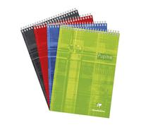 Clairefontaine 8155C - One Spiral Note Pad - A4 21x29.7 cm - 160 Detachable Lined Pages with Margin - 90 g White Paper - Laminated Card Cover Random Colour