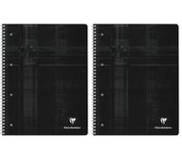 Clairefontaine 82510C A Perforated Spiral Notebook - A4+ 22.5x29.7 cm - 160 Plain White Detachable Pages - 90 g Paper - Laminated Card Cover Random Colour (Pack of 2)