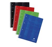 Clairefontaine 8251C College Notepad DIN A4+ with Ring Binder Holes, 80 Sheets 90 g, French Ruling, Assorted Colours, Pack of 1