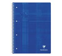 Clairefontaine - Ref 8258C - Wirebound Functional Notebook (160 Pages) - 225x297mm Size, 5/5 Square Ruling Ruling, 90gsm Brushed Vellum Paper, Laminated Card Cover - Blue