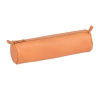 Clairefontaine 8298C - Round School Pencil Case Natural Colour Ø5,5x22 cm in Genuine Lambskin Leather - School Supplies - Coloured Pencil Case - Pencil Tray