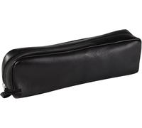 Clairefontaine 8321C -Rectangular School Pencil Case in Black Leather 21x4x6 cm