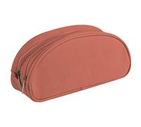 Clairefontaine 8343C - One Large Oval School Pencil Case 2 compartments - Dimensions: 22x8x10 cm - peach Colour - Practical - Spacious - Organisational