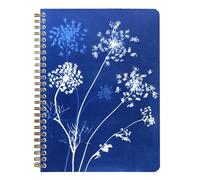 Clairefontaine 83504C - Un Carnet A Spirale Motifs Floral/Cyanotype - A5 14,8x21 cm 148 Pages Lignées Papier Blanc 90g - Papier à Grain - Collection Cyanotype - 4 visuels Livraison aléatoire