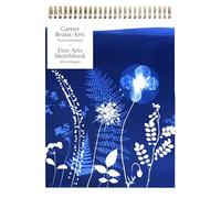 Clairefontaine 83506C - A Spiral Bound Notebook with Floral/Cyanotype Motif - A4 21 x 29.7 cm 40 Sheets of White Multitechnical Drawing Paper 180 g - Cyanotype Collection