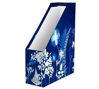 Clairefontaine - 83509C - A Floral/Cyanotype Decor Cardboard Magazine Holder - 25x10x32,5cm - Home Office - Grain Paper Finish - Cyanotype Collection