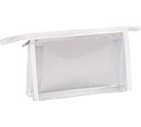 Clairefontaine 8488C - One Rectangular School Bag, Make-up Bag - Dimensions: 22x4x14 cm - Transparent PVC with Glitter - Waterproof - Colourless + Practical