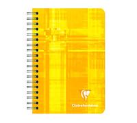 Clairefontaine - Ref 8502C - Wire bound Notebook (90 Sheets) - 9.5 x 14cm Size, Squared Ruling, 90gsm Brushed Vellum Paper, Laminated Card Cover - Assorted Colours (Pack of 5)