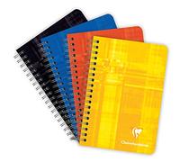 Clairefontaine 8502C Spiral Notebook - 9x14 cm - 180 Small Square Pages - 90 g White Paper - Random Colour Laminated Card Cover