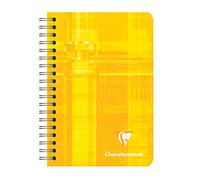 Clairefontaine 8506C Lot de 5 Carnets à Spirale - 9x14 cm - 180 Pages Lignées - Papier Blanc 90 g - Couverture Carte Pelliculée - Couleurs Aléatoires
