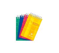 Clairefontaine 8552C - One Spiral Note Pad - Size: 7.5x12.7 cm - 120 Detachable Pages Small Squares - White Paper 90 g - Laminated Card Cover Random Colour