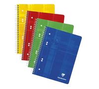 Clairefontaine 8570C Pack of 5 Studium Spiral Notebooks - A5+ 16x21 cm - 160 Detachable Pages Perforated 6 Holes Plain White - Paper White 90 g - Cover Laminated Card Random Colours