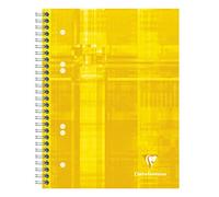 Clairefontaine 8572C Lot de 5 Cahiers à Spirale Studium - A5+ 16x21 cm - 160 Pages Détachables Perforées 6 Trous Petits Carreaux - Papier Blanc 90g - Couverture Carte Pelliculée Couleurs Aléatoires