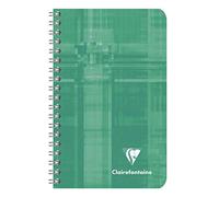 Clairefontaine 8580C Lot de 10 Carnets à Spirale - 7,5x12 cm - 100 Pages Unies Blanches - Papier Blanc 90 g - Couverture Carte Pelliculée - Couleurs Aléatoires