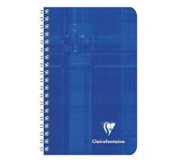 Clairefontaine - Ref 8582C - Wire bound Notebook (50 Sheets) - 7.5 x 12cm Size, Squared Ruling, 90gsm Brushed Vellum Paper, Laminated Card Cover - Assorted Colours (Pack of 10)